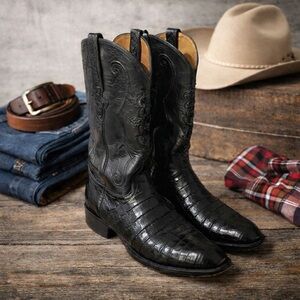 Lucchese Classics Men’s 11B Exotic Caiman Belly Cowboy Boots – Handmade USA